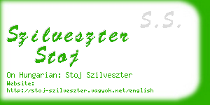 szilveszter stoj business card